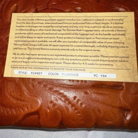 Patricia Nash Cassini Wristlet Brown Floral Tooled Leather Wristlet - Picture 2 of 9